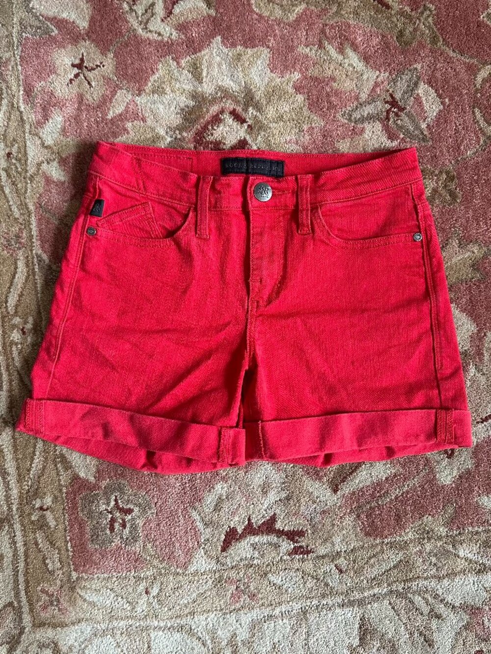 Rock & Republic Bright Red Stretch Denim Shorts Size 28 🇺🇸⭐